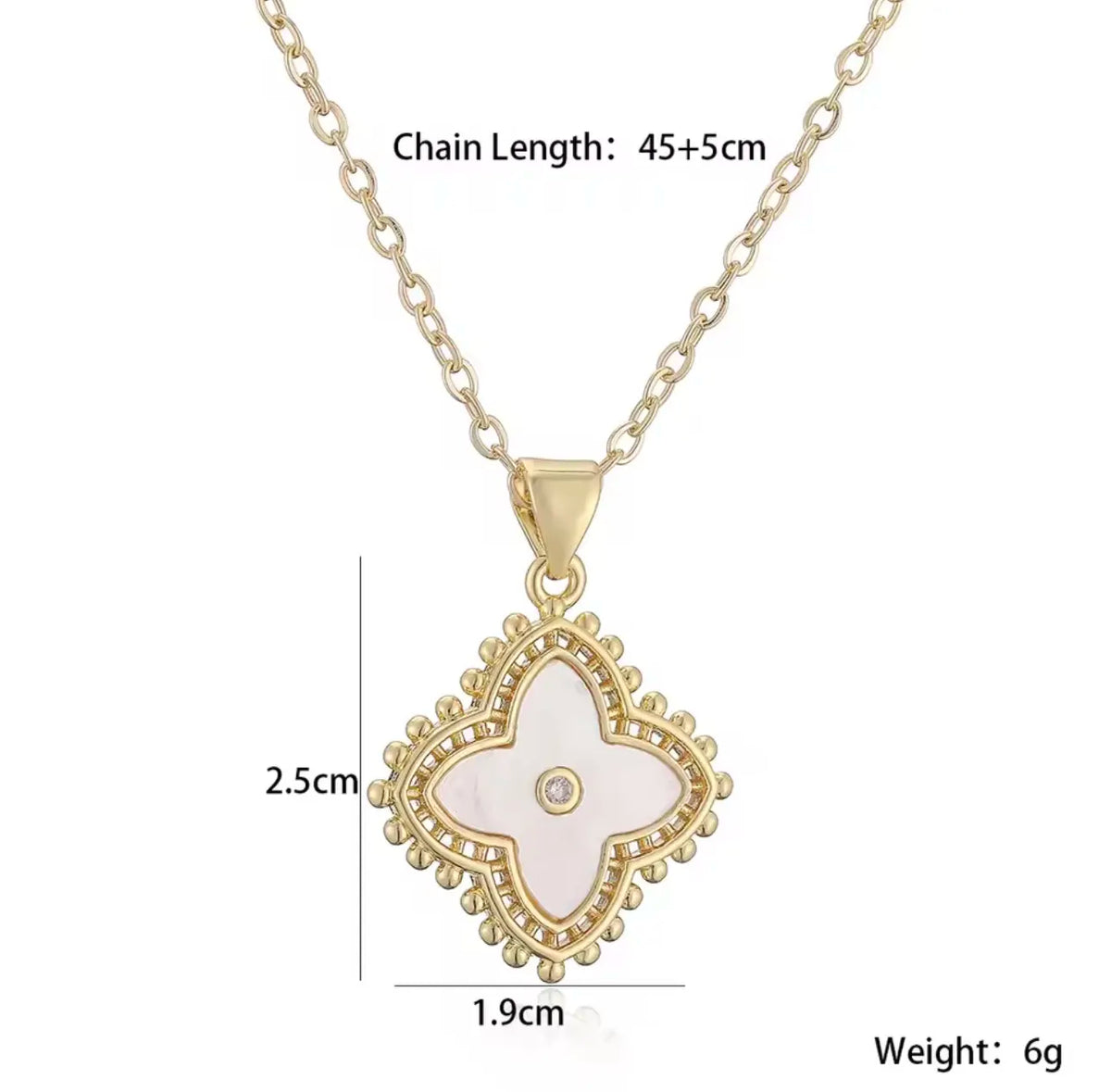 Elegant White Flower Charm Pendant
