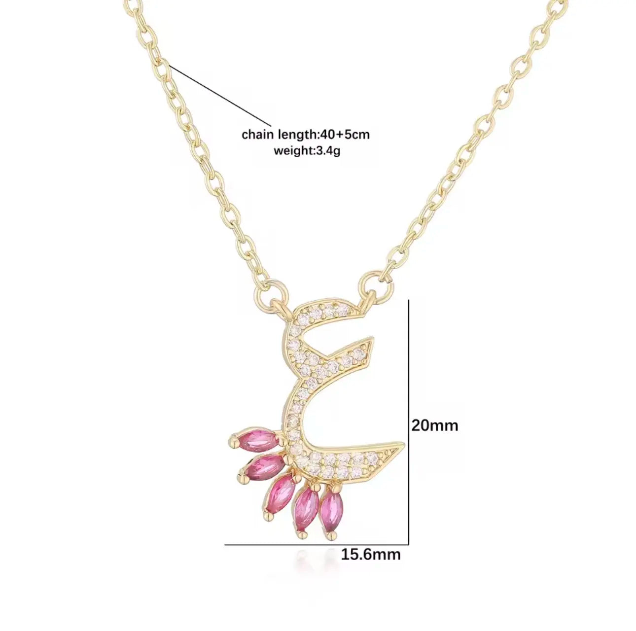 Luxury Arabian Letter Charm Necklace