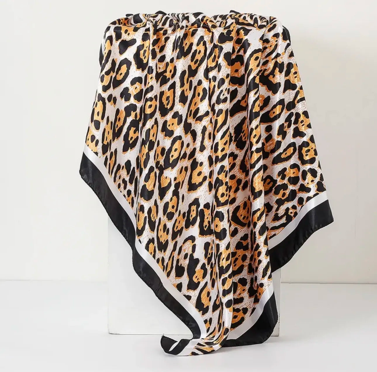 Zebra Tropical Satin Silk Bandana