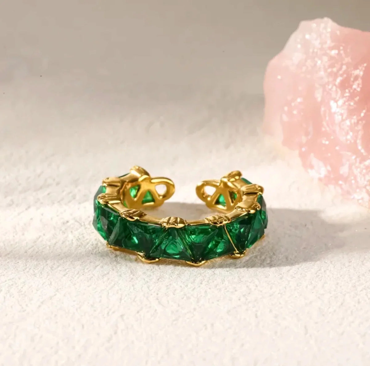 Trillion-Cut Zircon Gold Ring