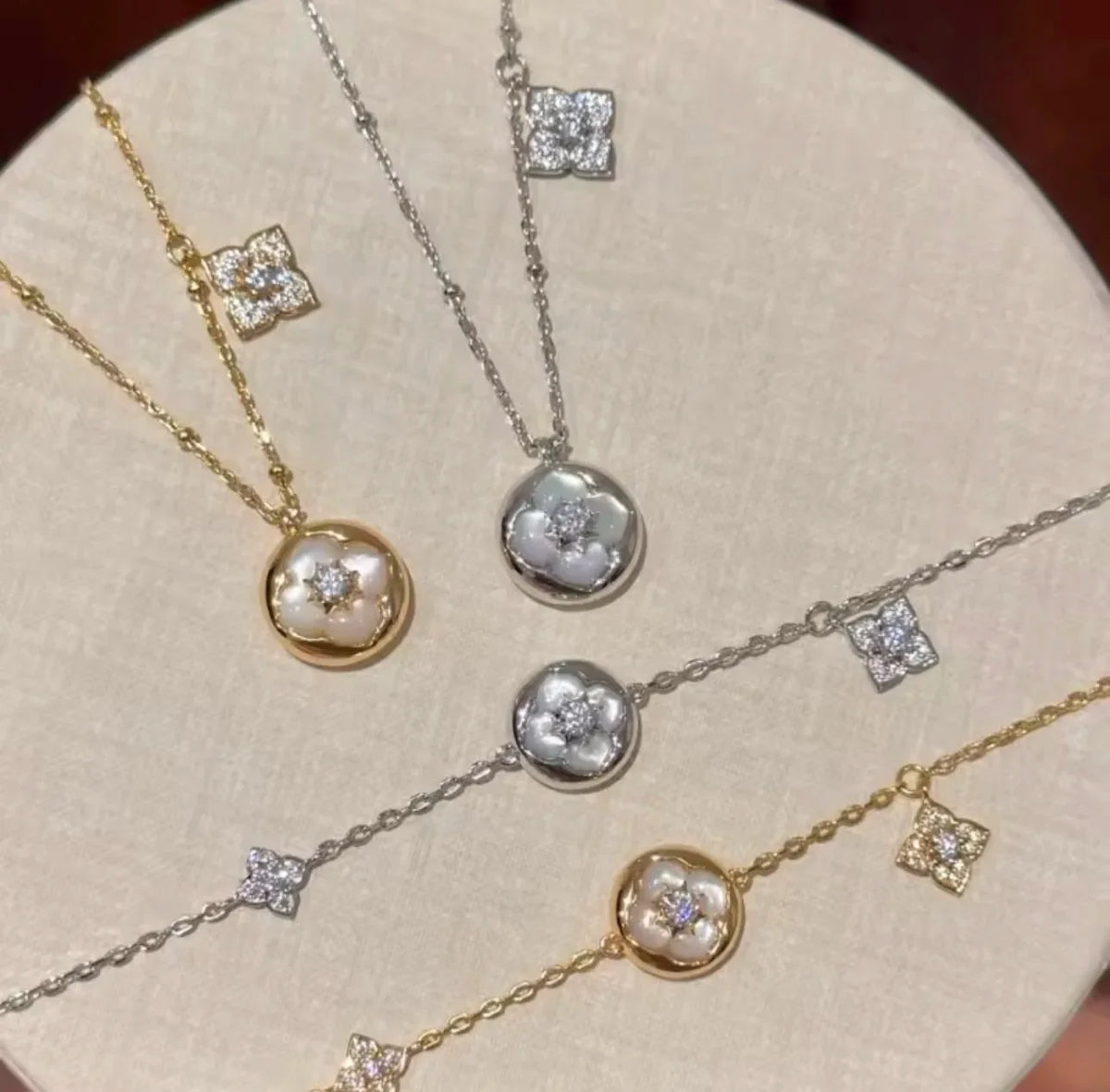Pearl Blossom Crystal Necklace