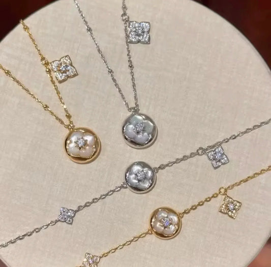Pearl Blossom Crystal Necklace