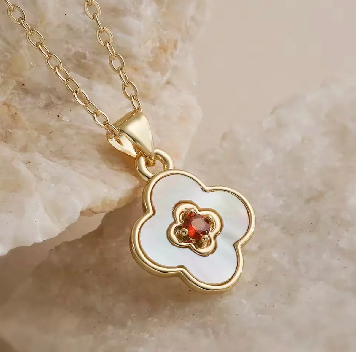 Elegant White Flower Charm Pendant