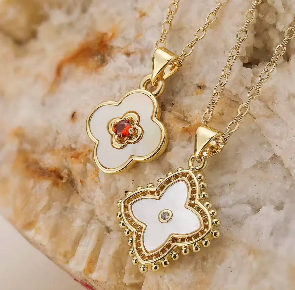 Elegant White Flower Charm Pendant