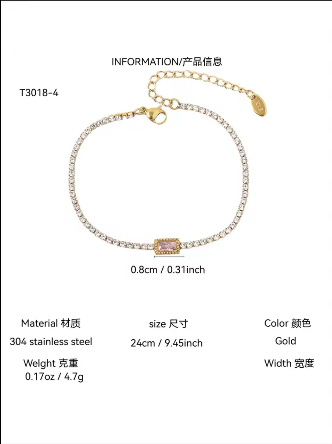 High-End Stainless Steel Sugar Cube Bracelet