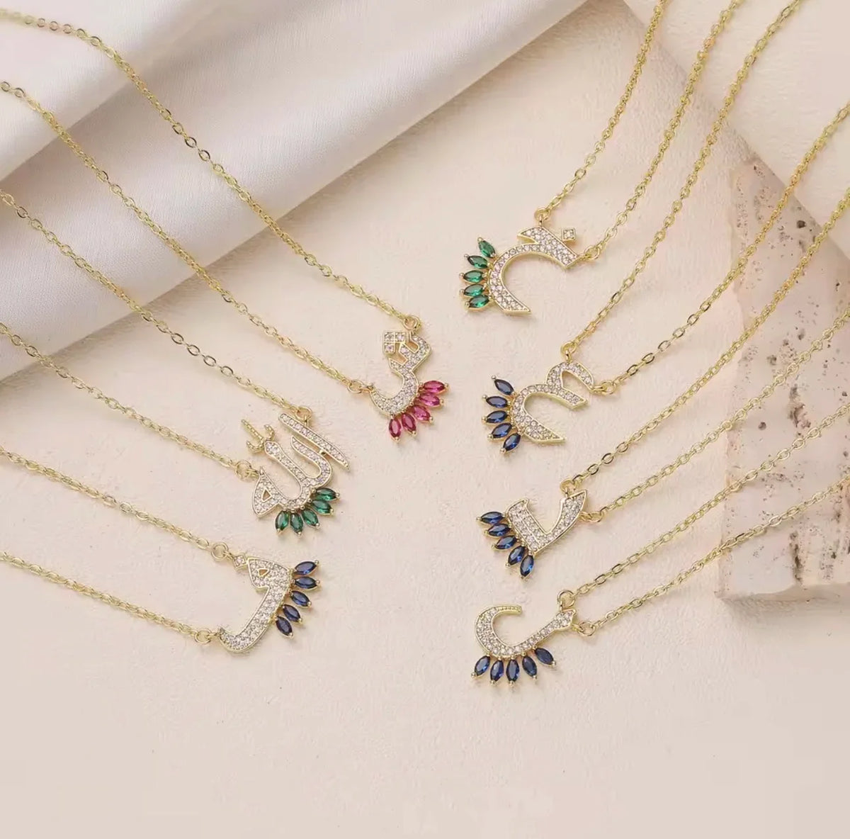 Luxury Arabian Letter Charm Necklace