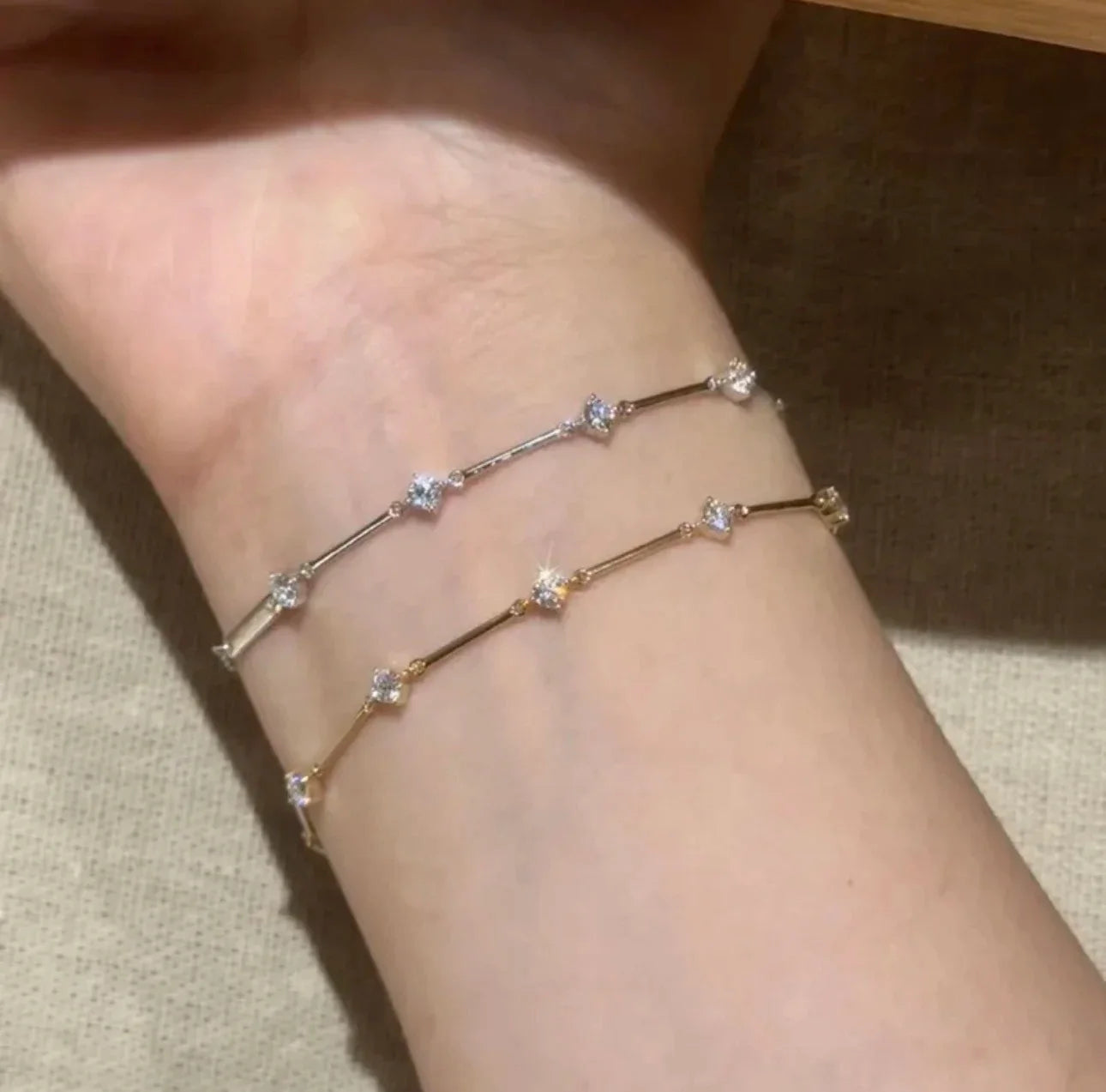 Gold Splicing Copper Bracelet