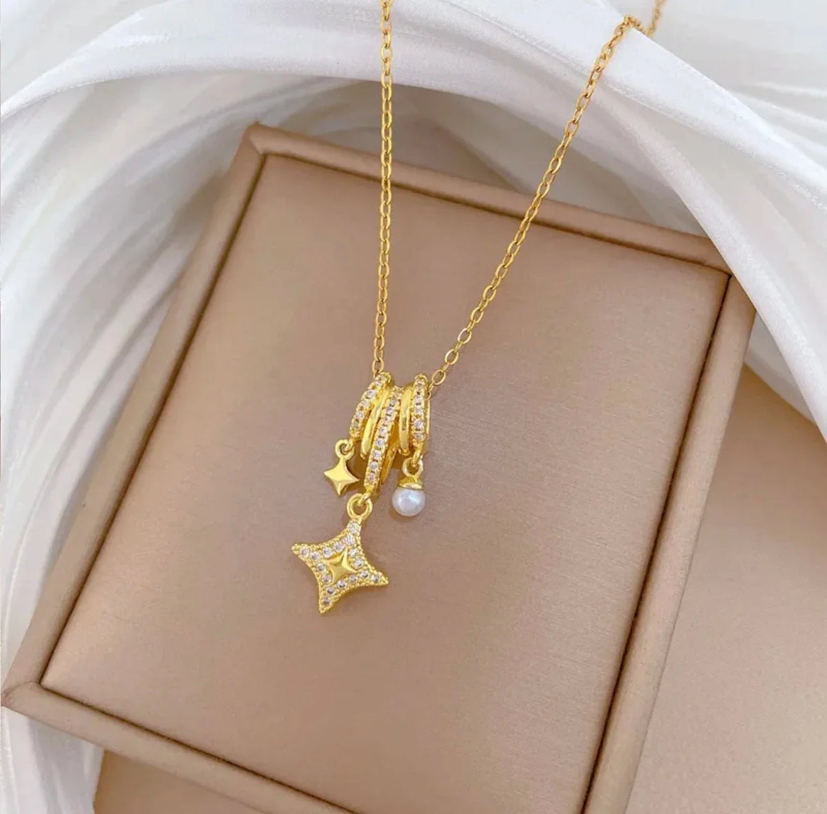Geometric Pearl Pendant