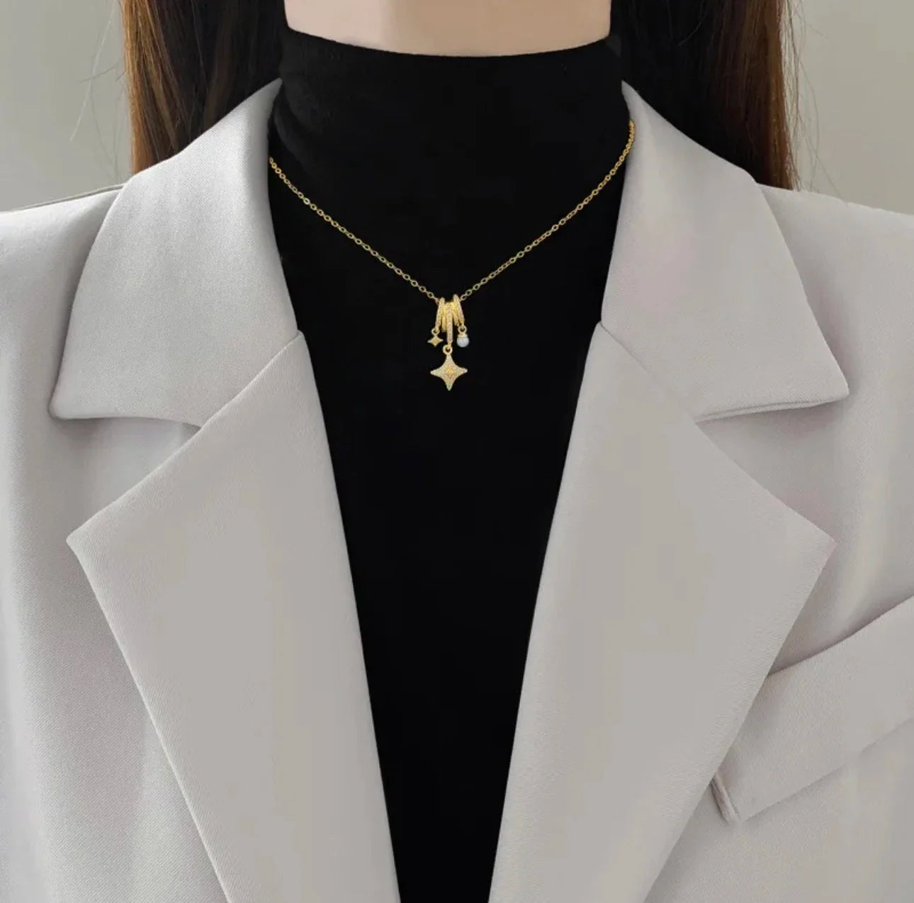 Geometric Pearl Pendant