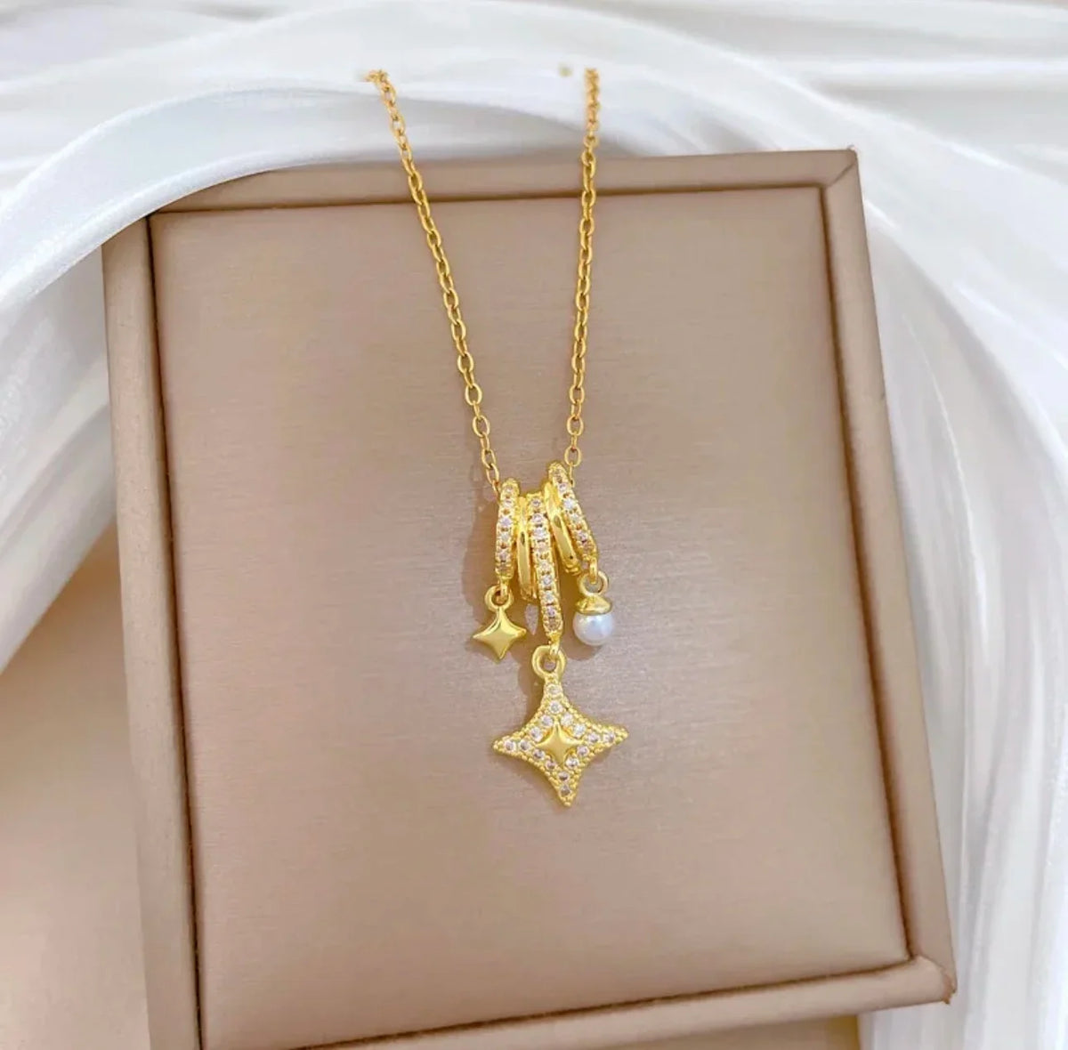 Geometric Pearl Pendant
