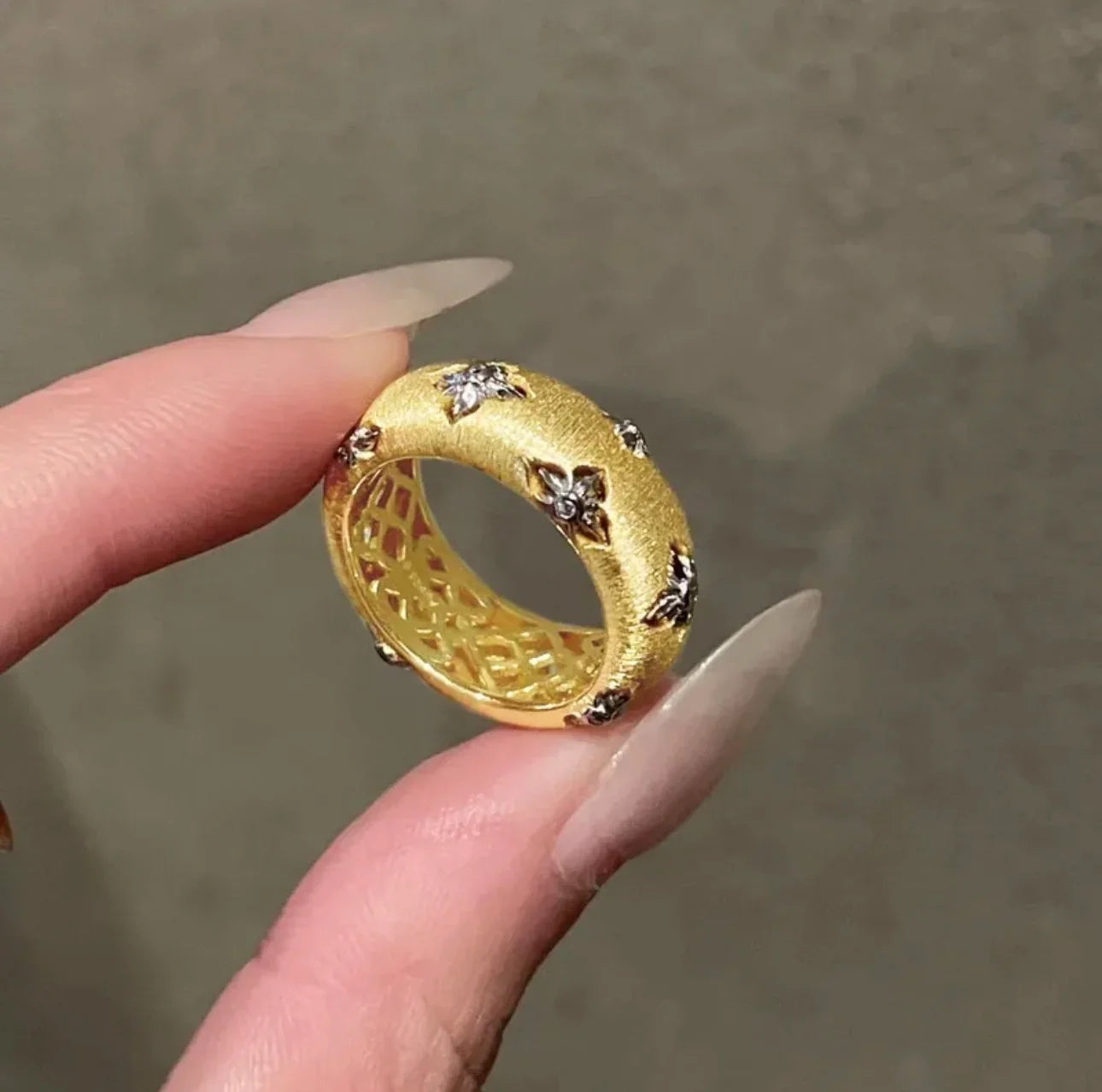 Silver Zircon Star Open Ring