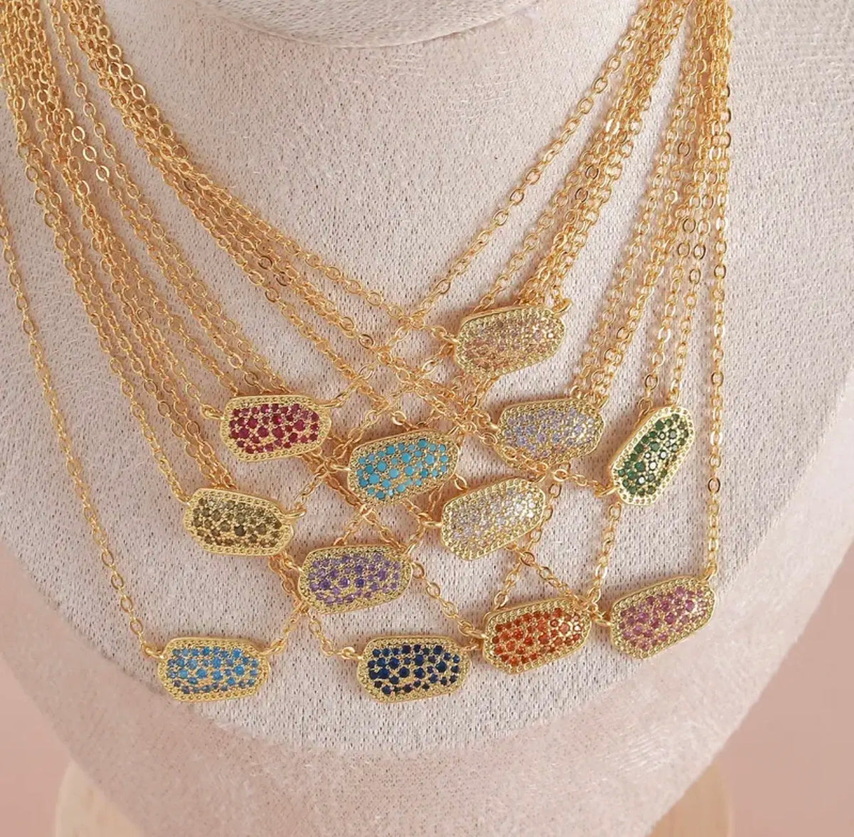 Geometric Zircon Necklace
