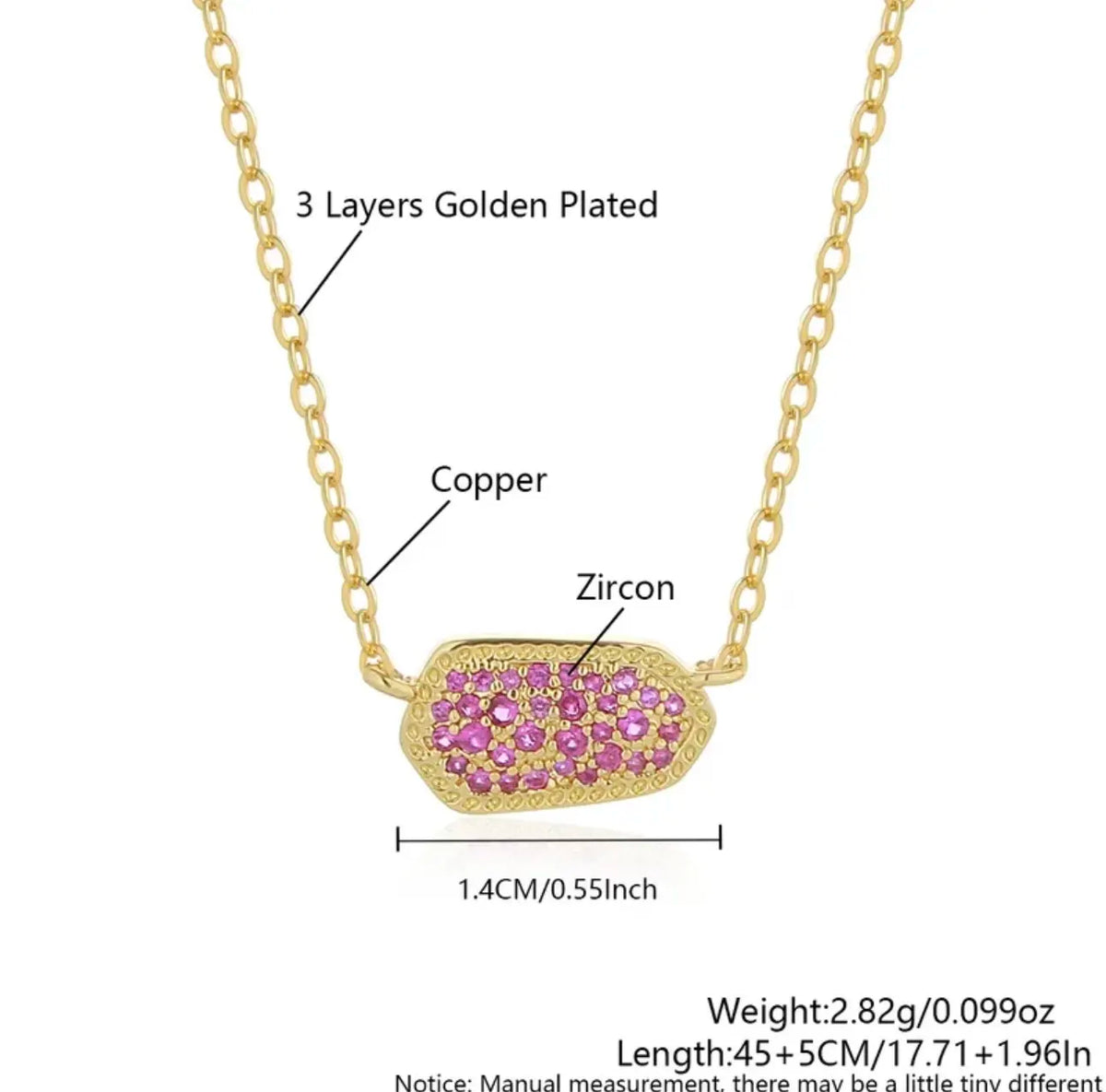 Geometric Zircon Necklace