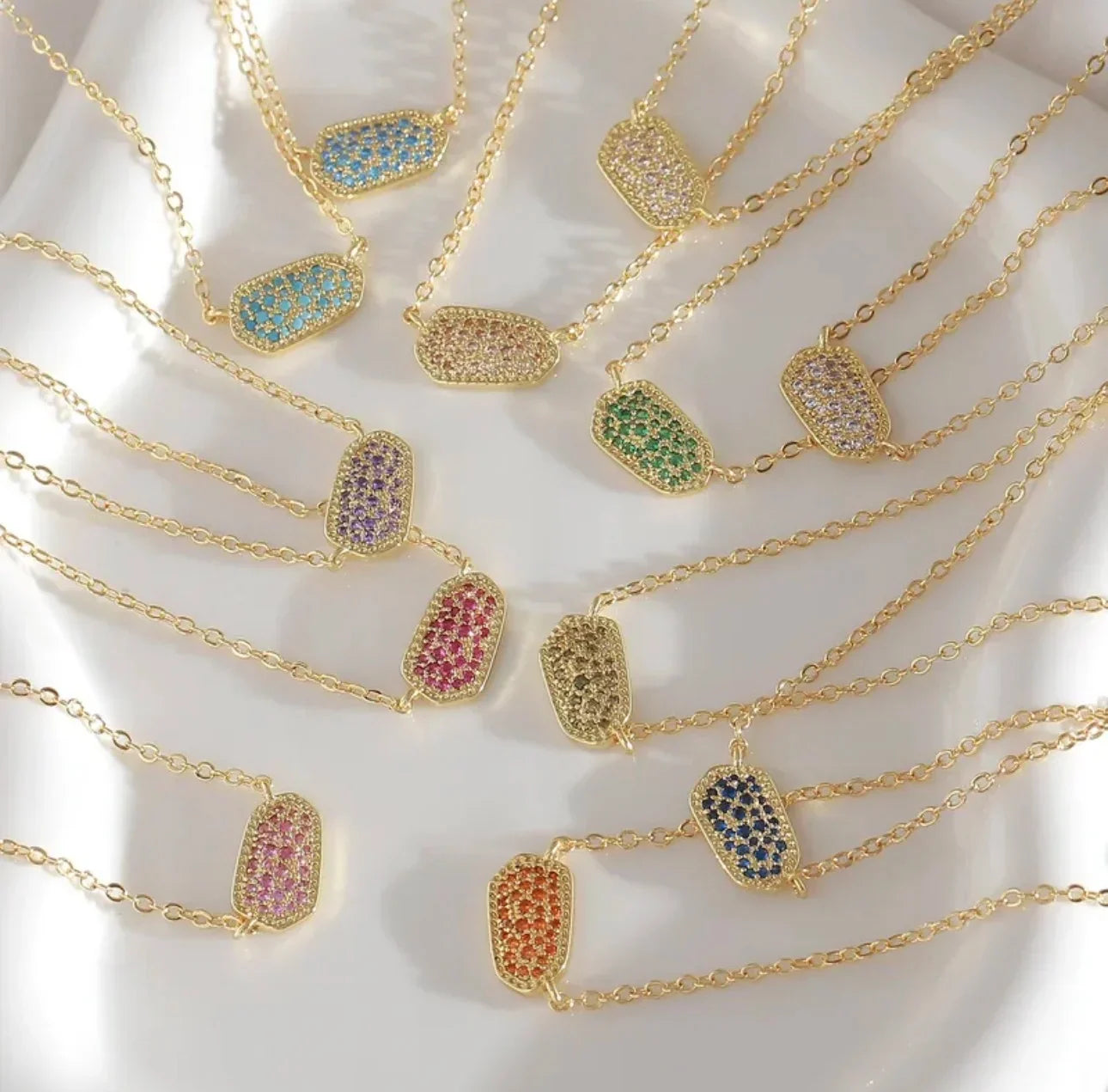 Geometric Zircon Necklace