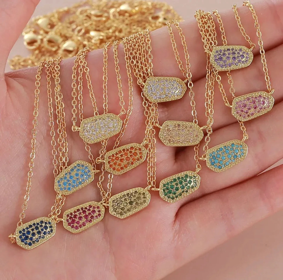 Geometric Zircon Necklace