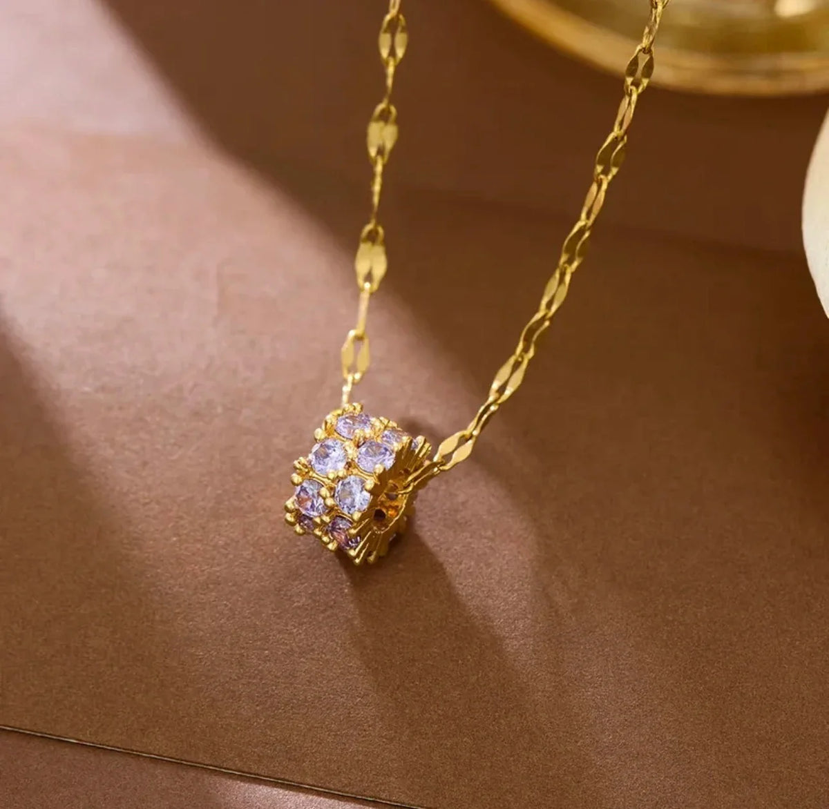 Exquisite Crystal Cylinder Pendant