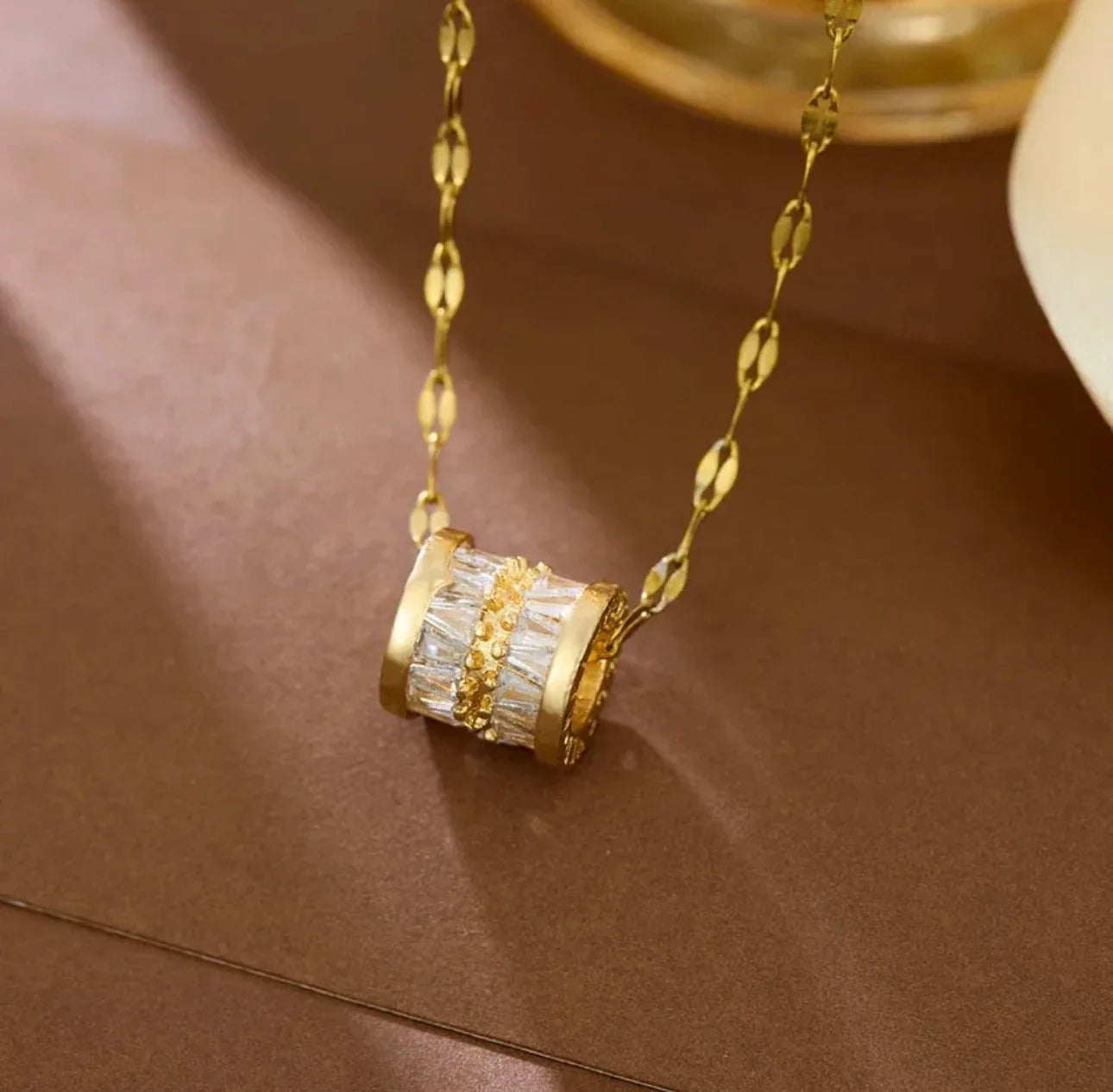 Exquisite Crystal Cylinder Pendant