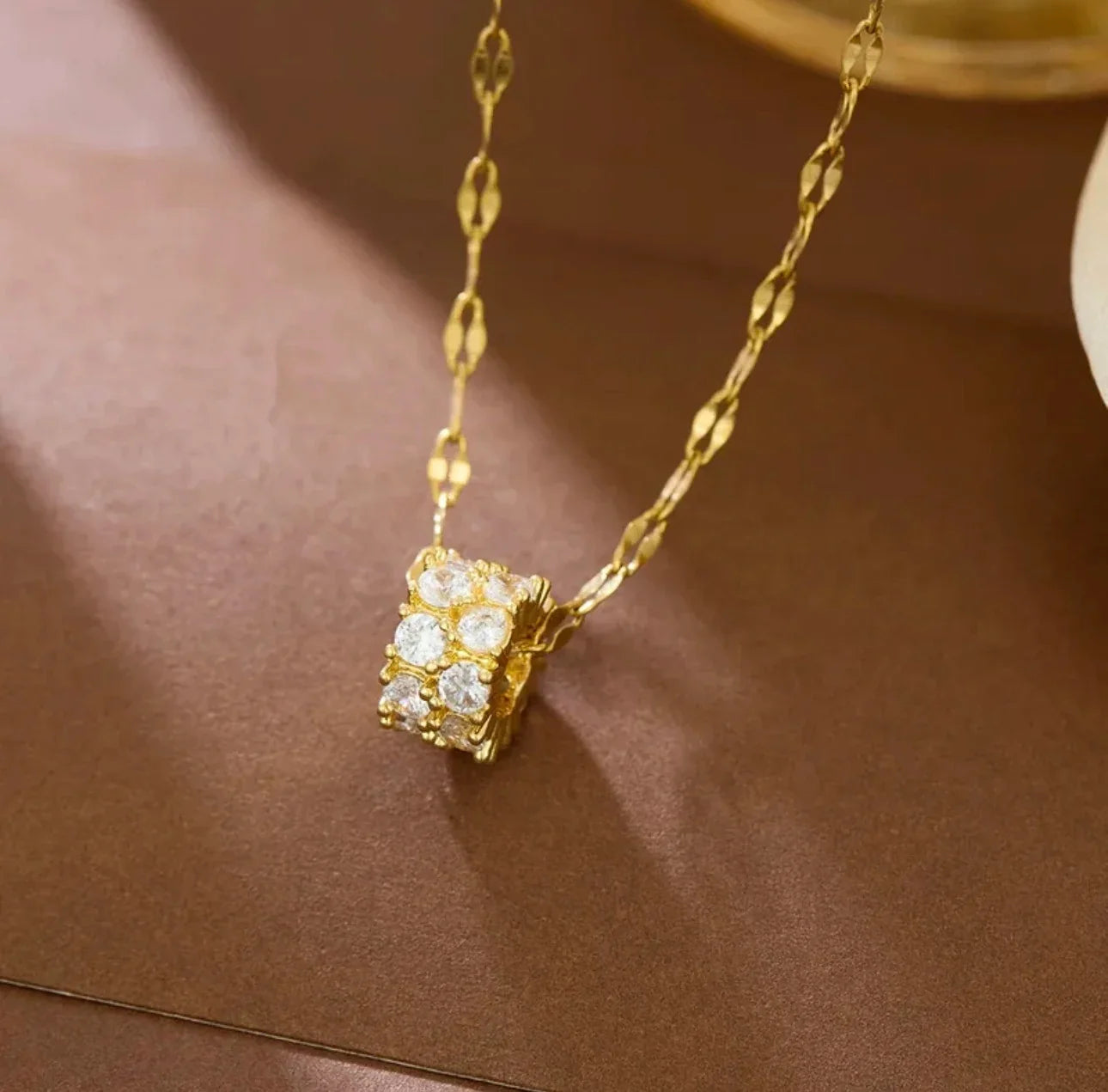 Exquisite Crystal Cylinder Pendant