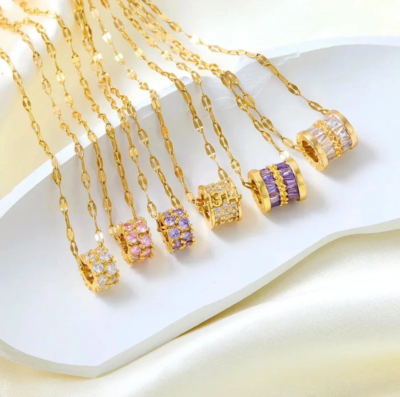 Exquisite Crystal Cylinder Pendant