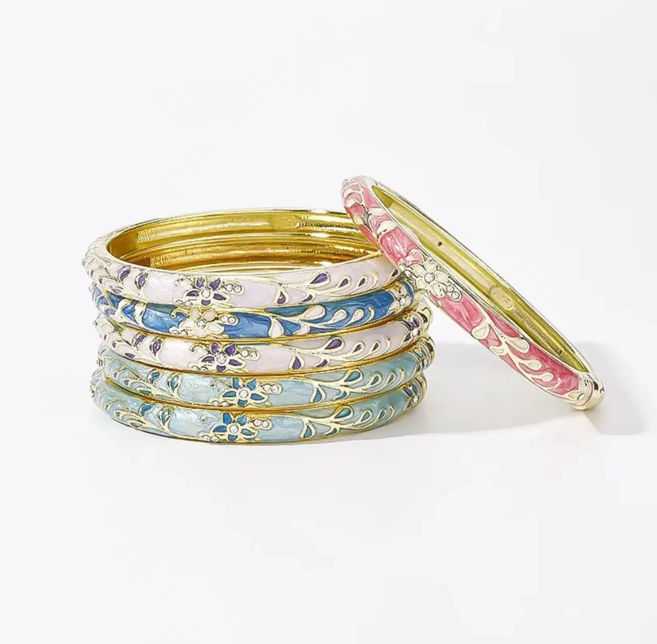 Ethnic Floral Enamel Bangle