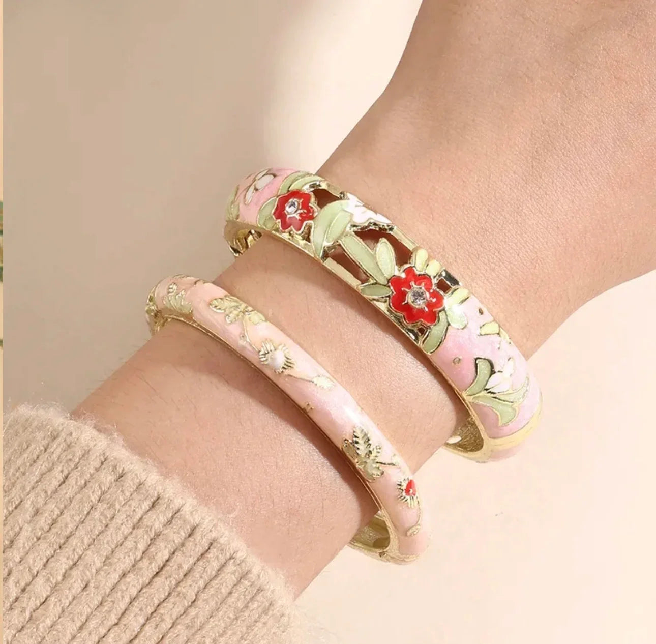 Floral Cloisonné Bangle