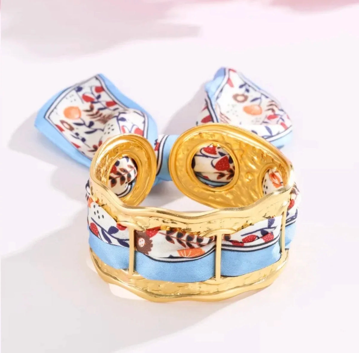 Round Fabric-Inlay Bangle