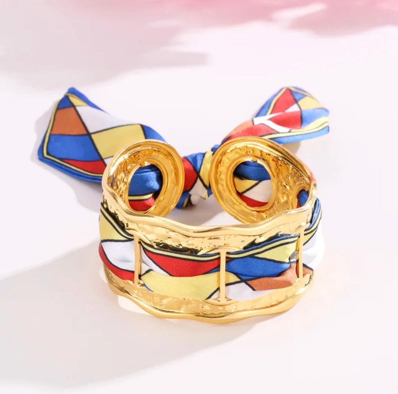 Round Fabric-Inlay Bangle