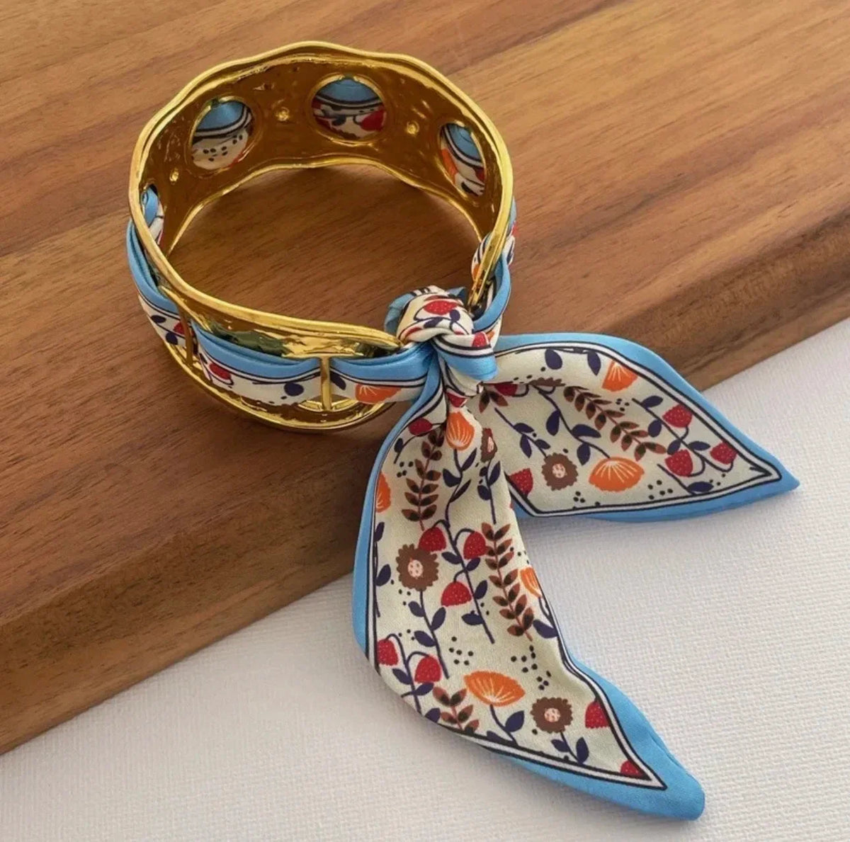 Geometric Mixed-Metal Bangle