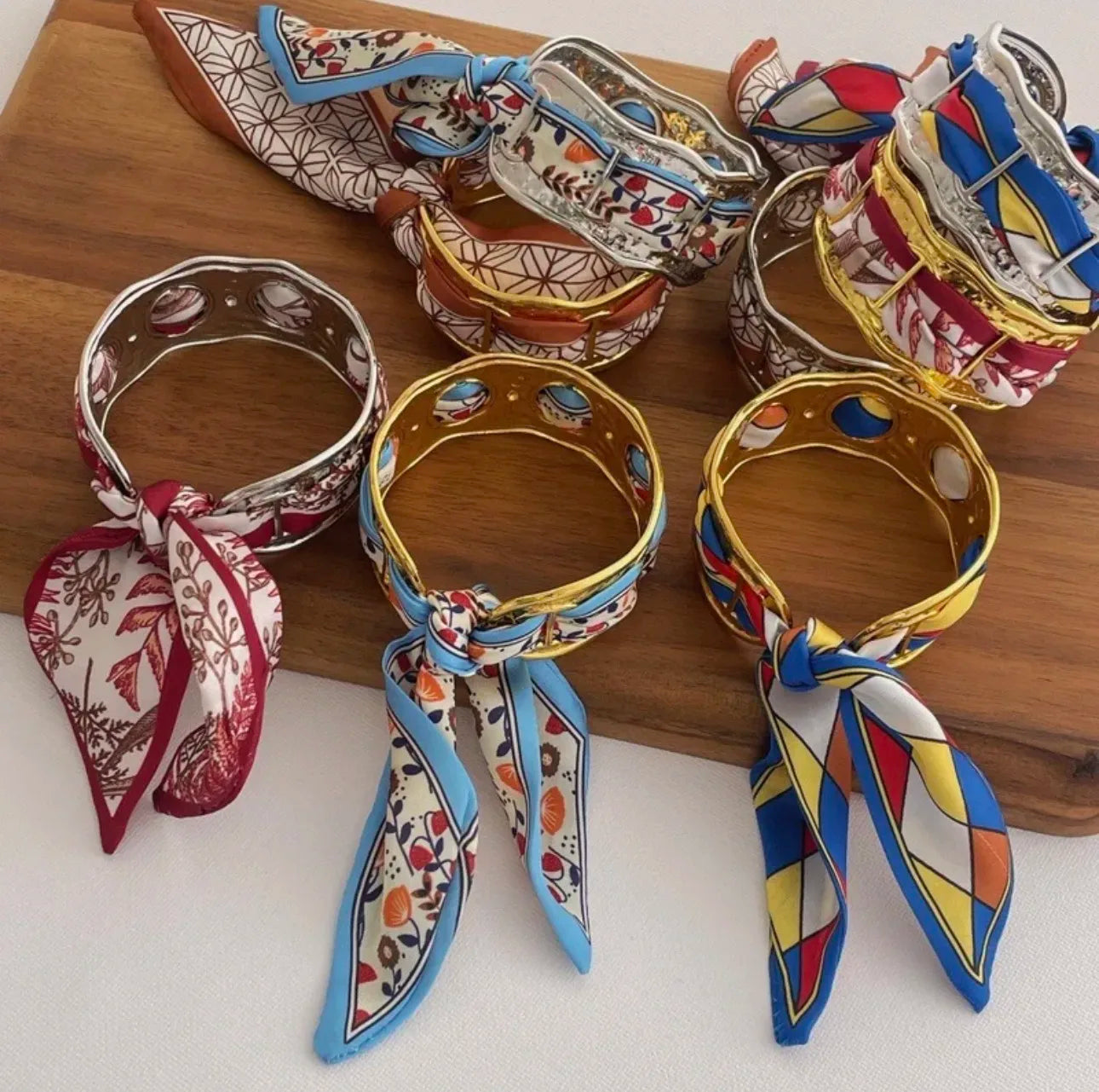 Geometric Mixed-Metal Bangle