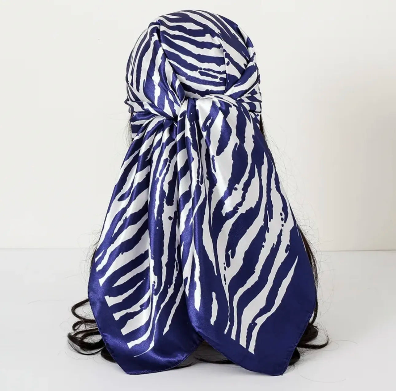 Zebra Tropical Satin Silk Bandana