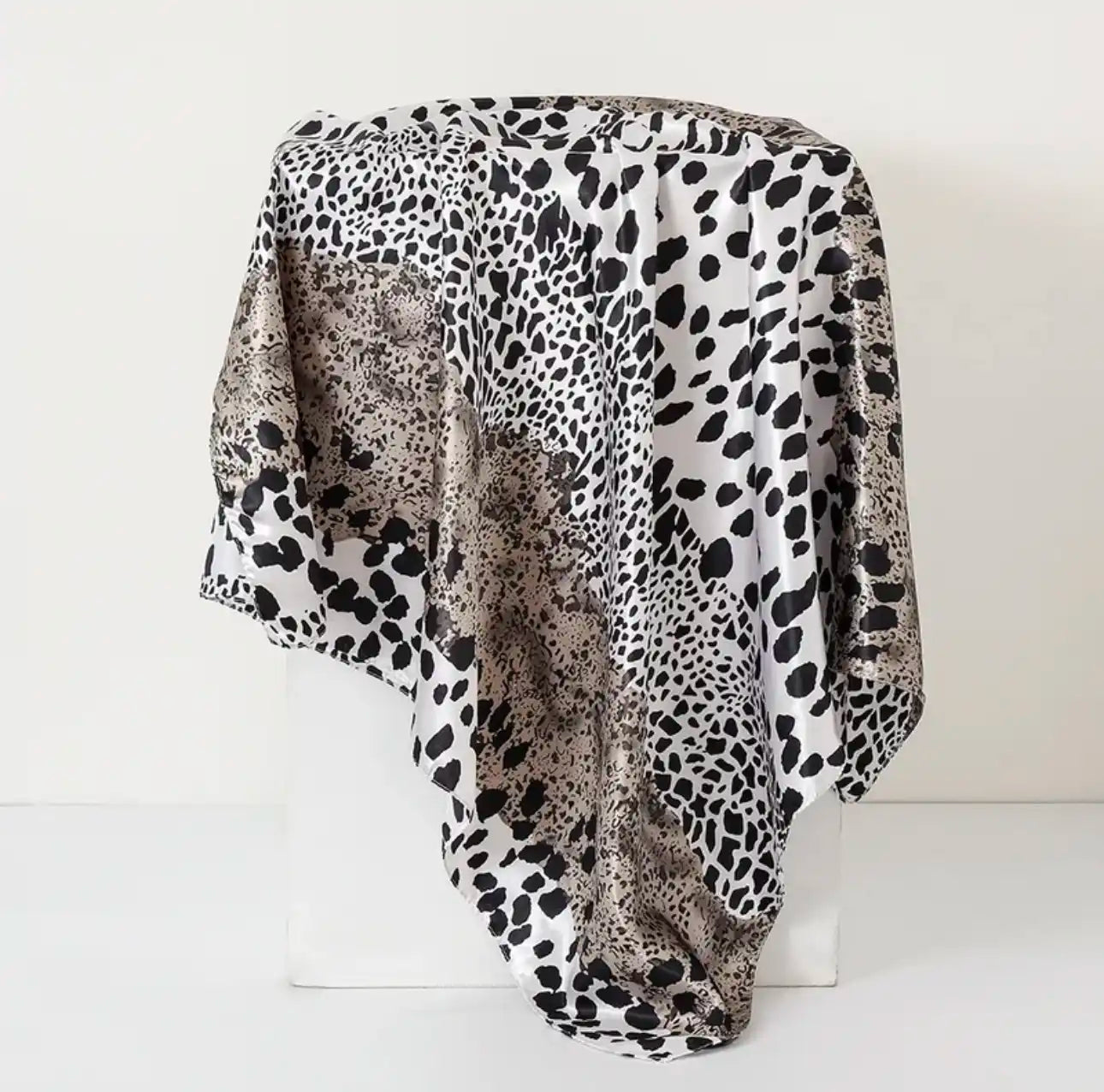 Zebra Tropical Satin Silk Bandana