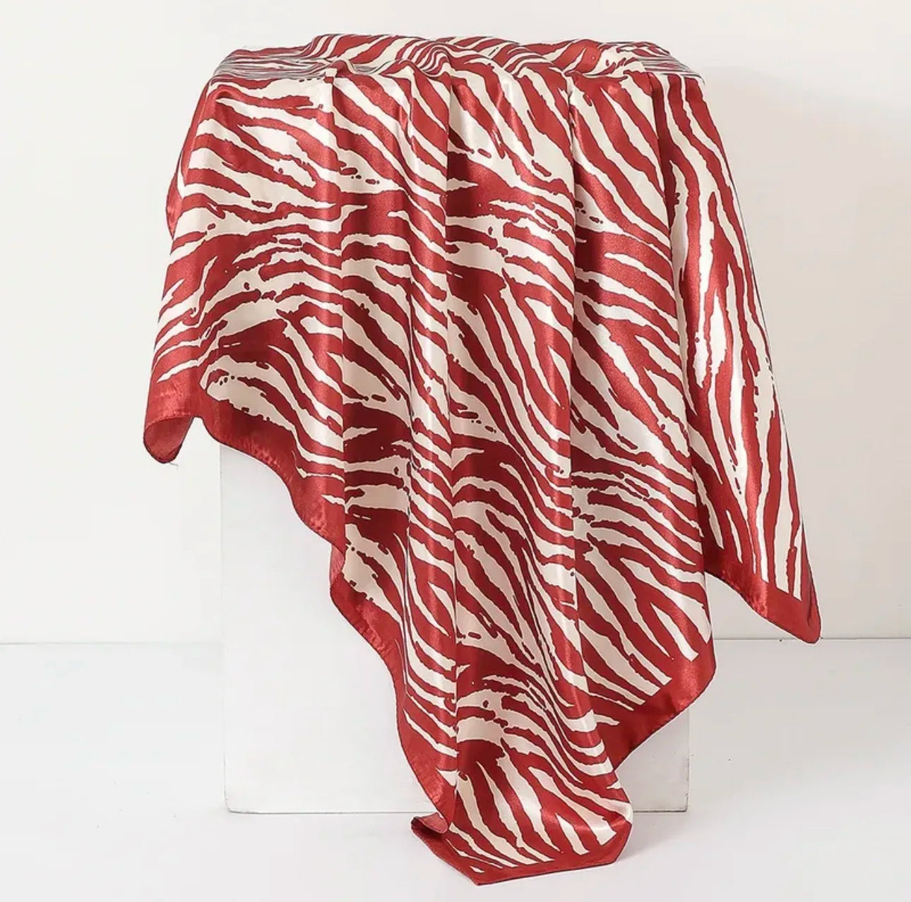Zebra Tropical Satin Silk Bandana