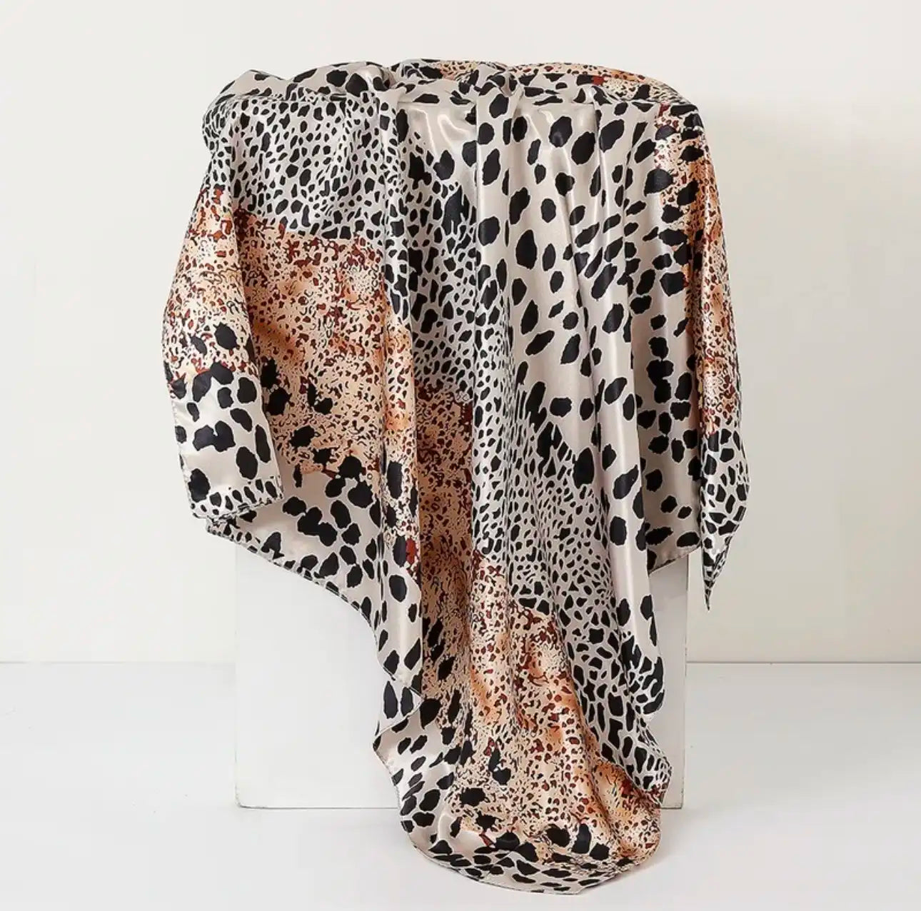 Zebra Tropical Satin Silk Bandana