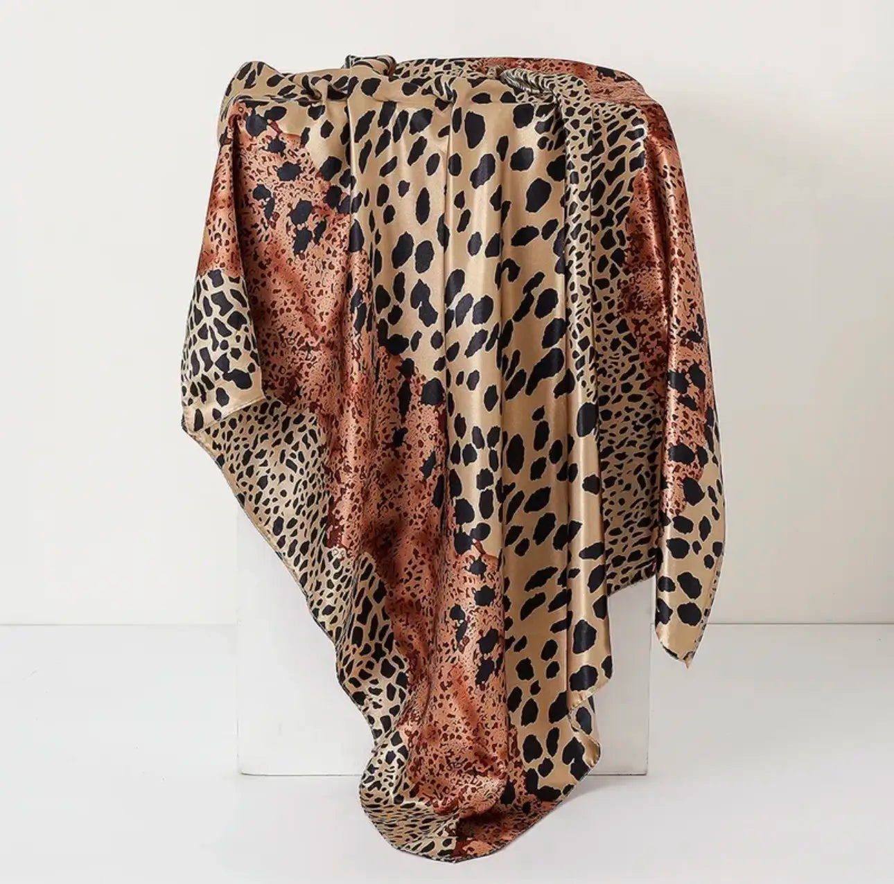Zebra Tropical Satin Silk Bandana