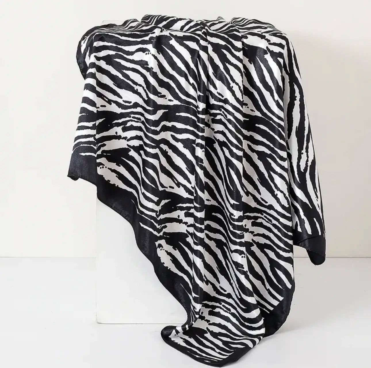 Zebra Tropical Satin Silk Bandana