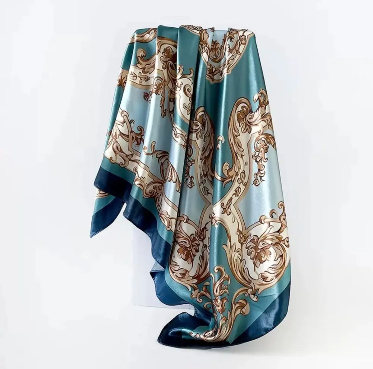 Floral Large Square Satin Bandana