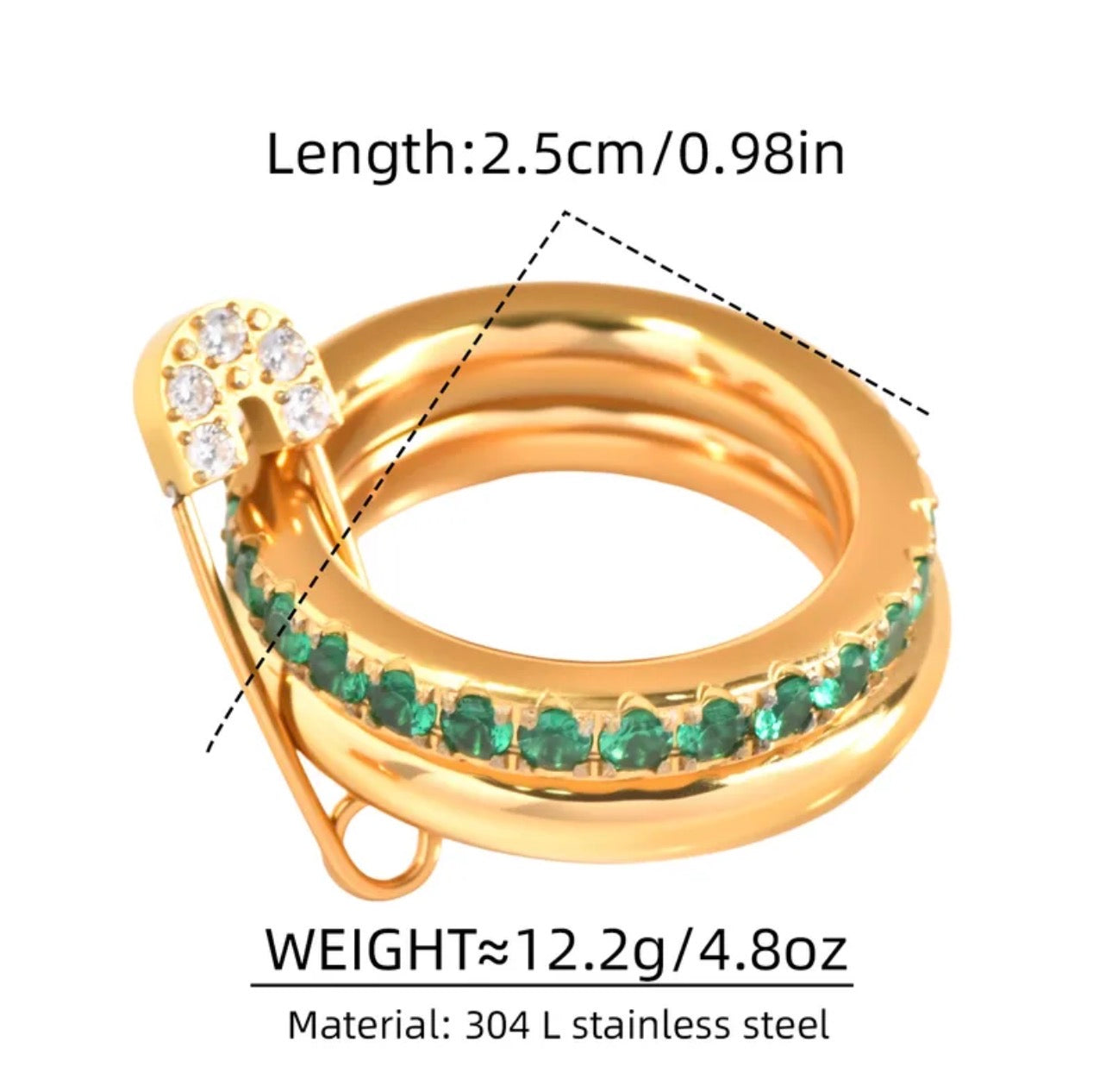Glamour Rhinestone 18K Gold Ring