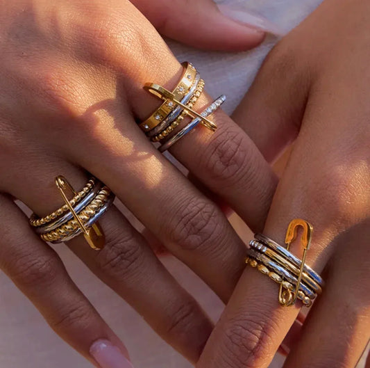 Geometric Gold Luxe Ring