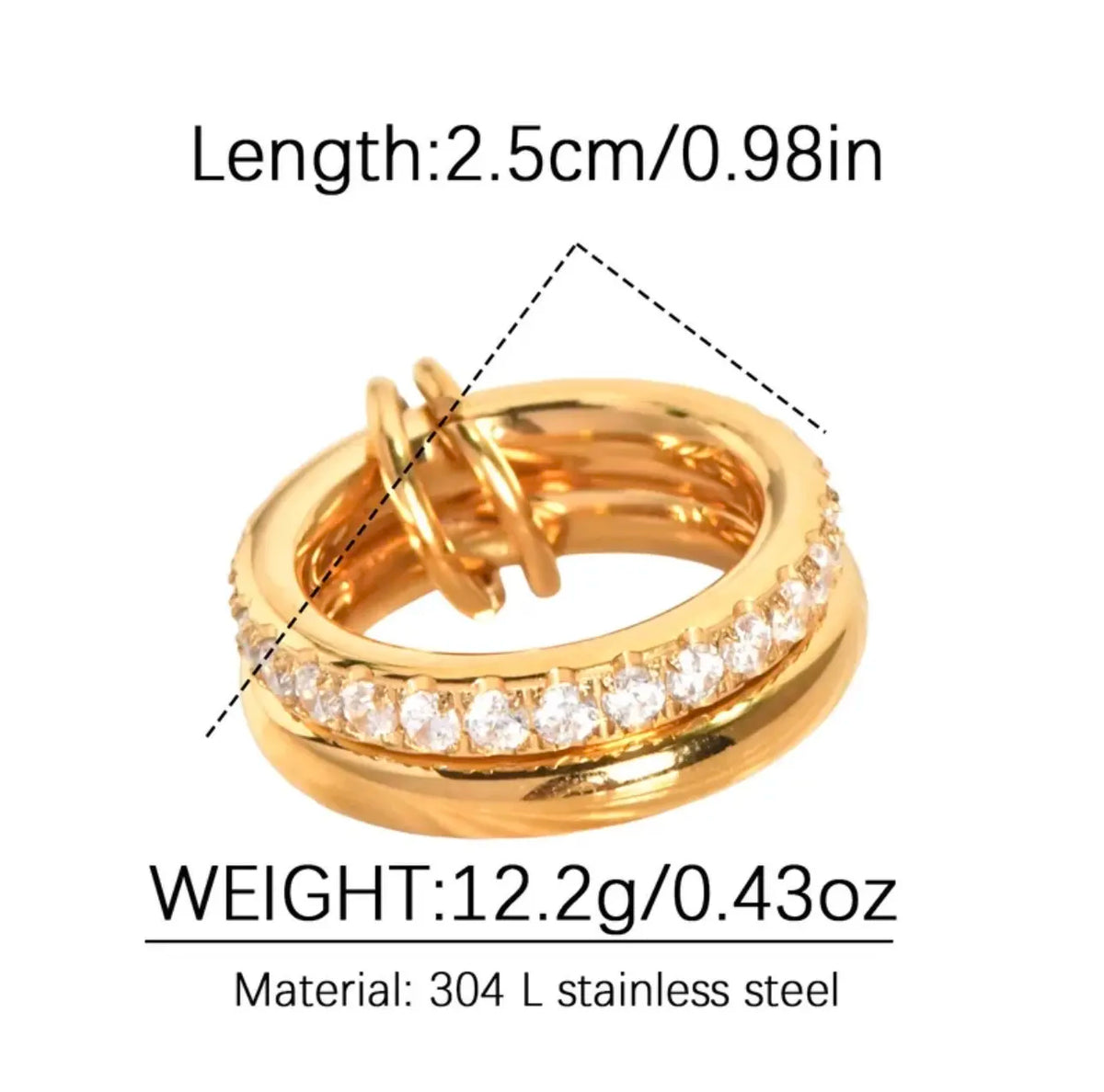 Modern Zircon Gold Ring