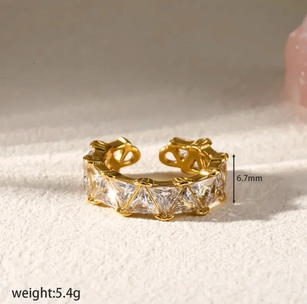 Trillion-Cut Zircon Gold Ring